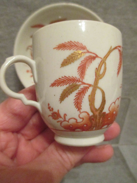 Tasse à café et soucoupe en porcelaine Doccia avec coq de combat, 1770-80 (n° 1)
