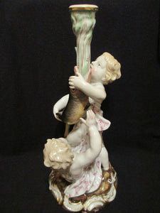 Candélabre Figural En Porcelaine De Meissen 19ème Siècle