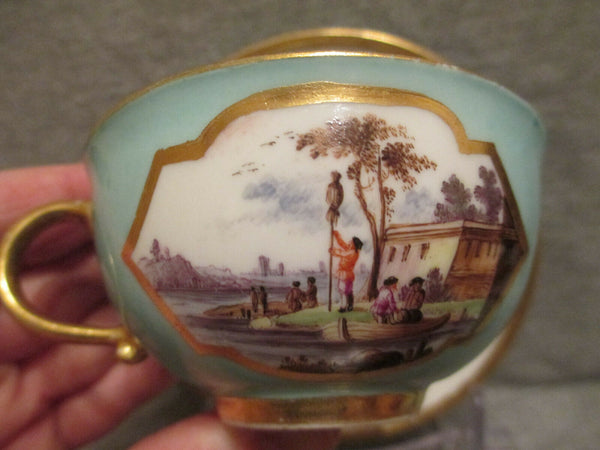 Tasse à thé et soucoupe Kauffahrtei en porcelaine de Meissen. 1730 (n°3)