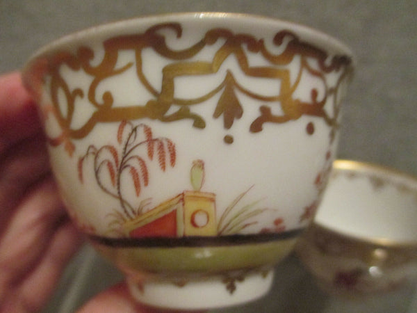 Meissen / Dresden Porcelaine Chinoiserie Tea Bowl &amp; Soucoupe. (N°2)
