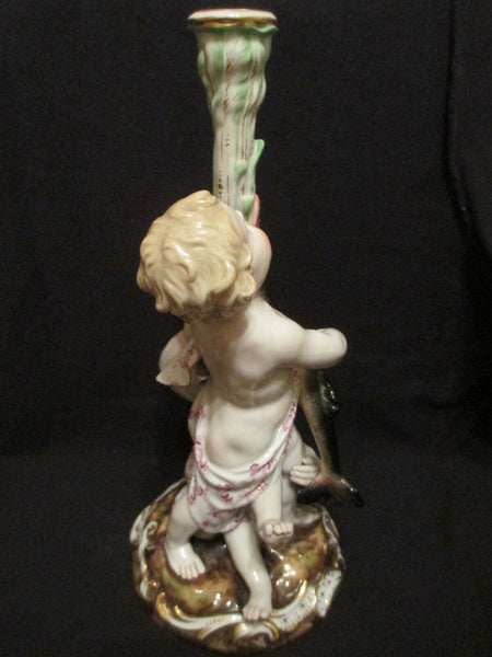 Candélabre Figural En Porcelaine De Meissen 19ème Siècle