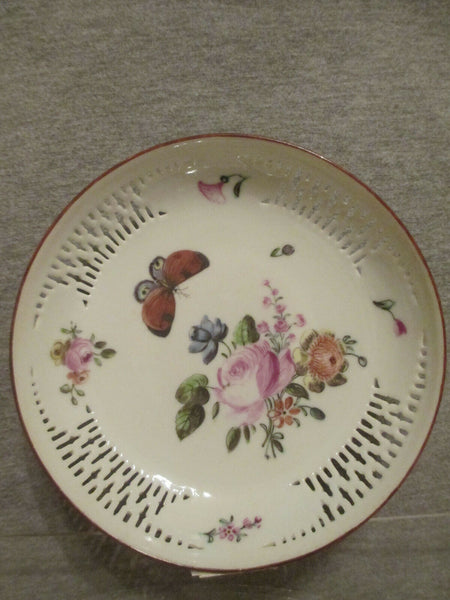 London-decorated Chinese porcelain double-walled teabowl and saucer 1765