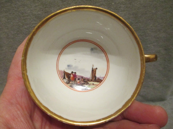 Tasse à thé et soucoupe Kauffahrtei en porcelaine de Meissen. 1730 (n°2)