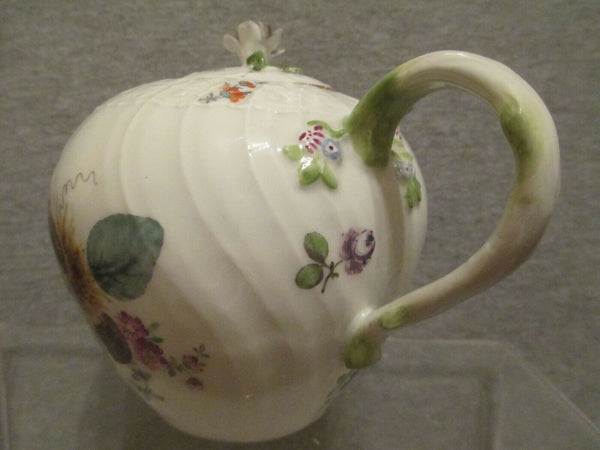 Meissen Porcelain Fruit and Floral Teapot Early 1700's Drehers Mark