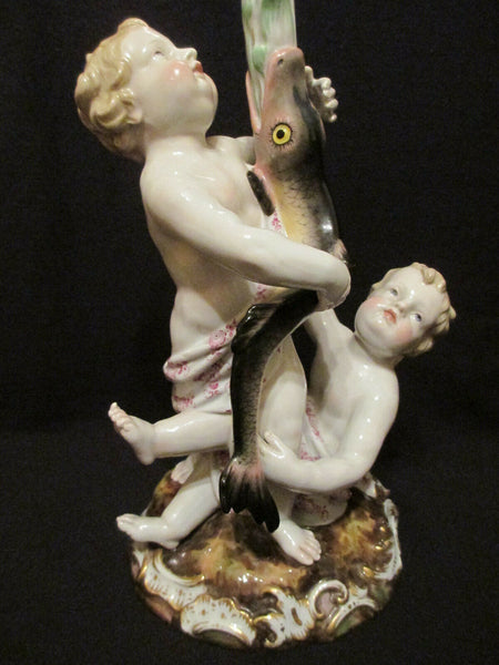 Meissen Porcelain Figural Candelabra 19th C