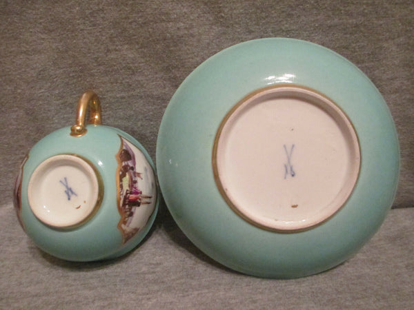 Tasse à thé et soucoupe Kauffahrtei en porcelaine de Meissen. 1730 (n°7)