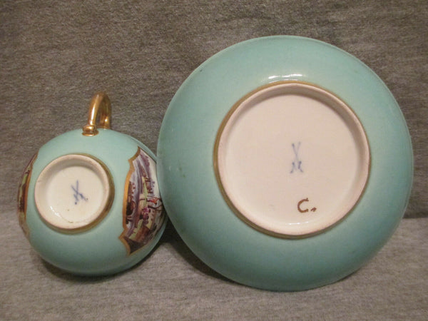 Tasse à thé et soucoupe Kauffahrtei en porcelaine de Meissen. 1730 (n°3)