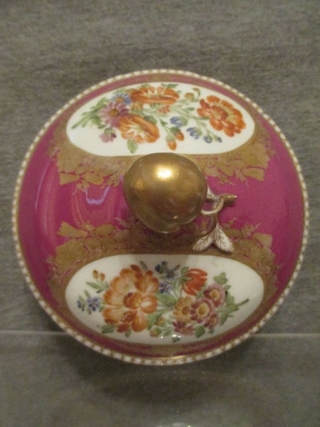 Meissen Marcolini Porcelain, Puce Lidded Pot (2)