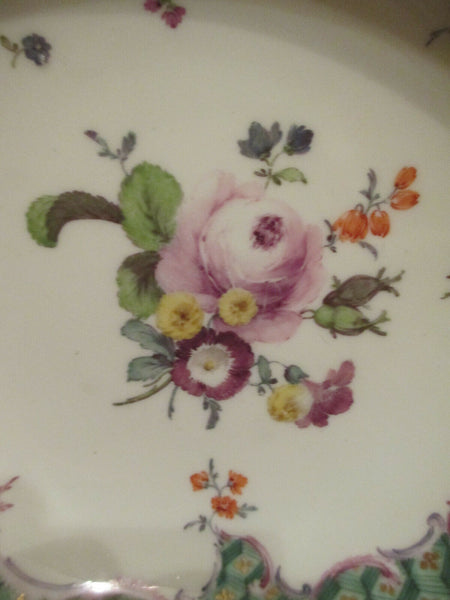 Soucoupe Florale En Porcelaine De Meissen 18ème 