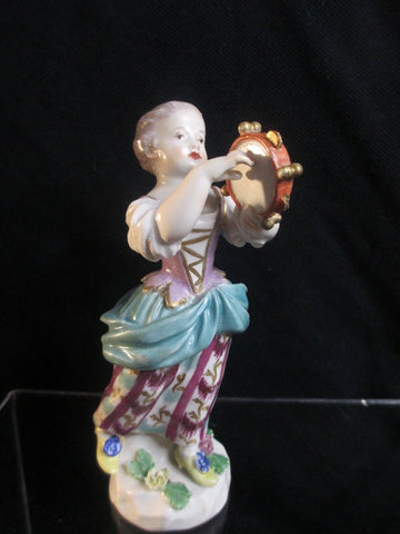 Meissen Porcelain Figure of a Tambourine Player 18th C