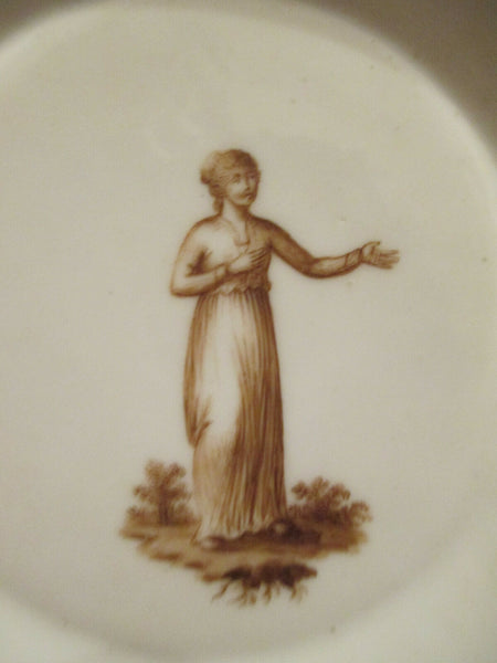 Porcelaine de Frankenthal, soucoupe à figures grecques. Carl Theodor des années 1700 (1 sur 2)