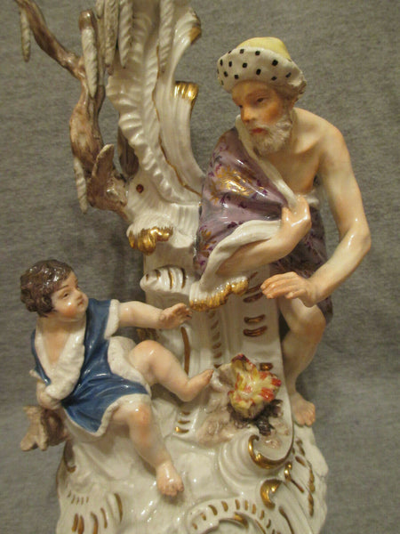 Meissen Jahreszeiten-Kerzenleuchter, Winter &amp; Sommer. 1750