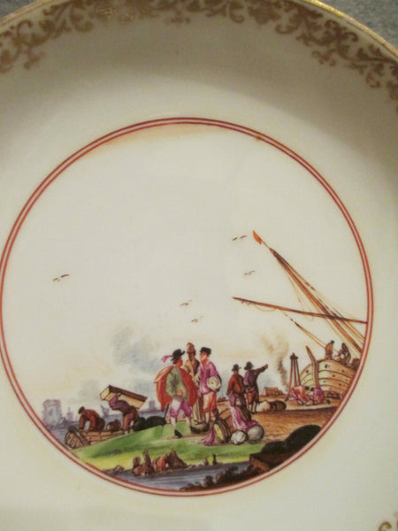 Meissen Porcelain, Kauffahrtei Scene Saucer, 1740