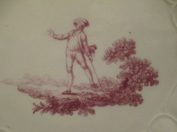 Den Haag Speiseteller mit einer Szene eines Dandy Gent 1780.
