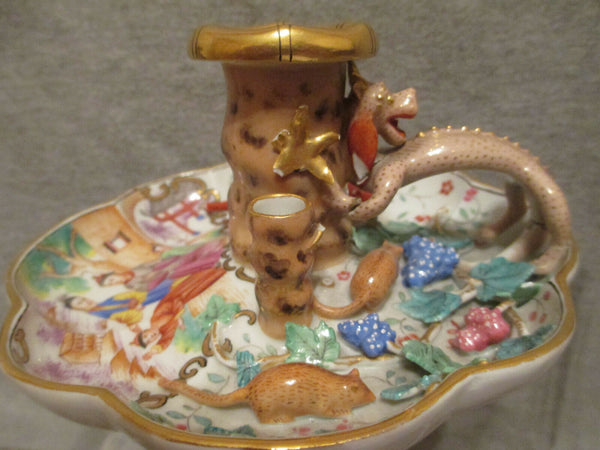 Meissen Porcelain  Chinoiserie Chamber Stick,  Rare.