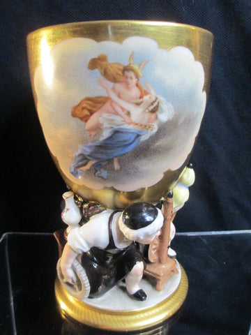 KPM Berlin Porcelain Gilt Goblet with Putti (No1) 19th C