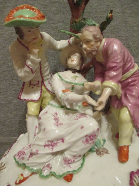 Höchst porcelain group of a fortune teller Circa 1755-60