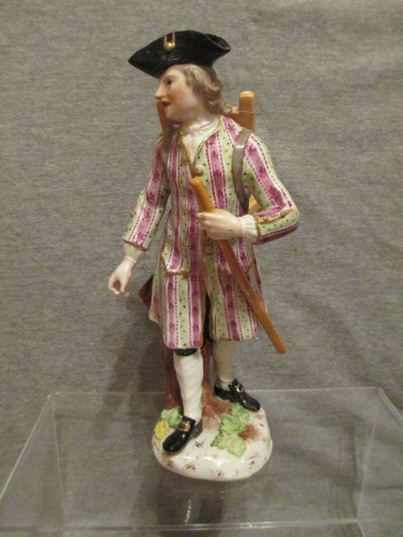 Meissener Porzellan Cris De Paris Figur eines Straßenportiers, ca. 1750er Jahre