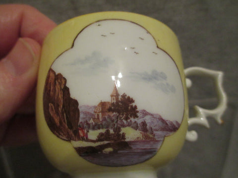 Tasse à Thé Scénique Jaune Meissen 1745 