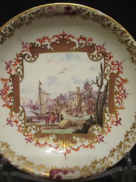 Meissen Porcelain Kauffahrtei Scene Saucer 1735 (1)