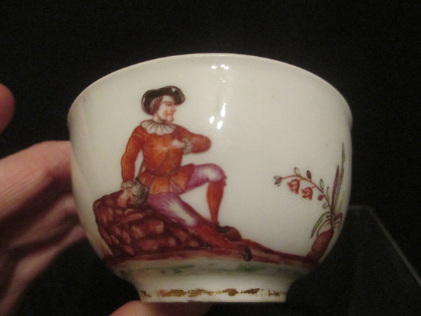 Meissen Porcelain Hausmaler Shepherdess Scene Tea Bowl, 1735