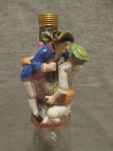 Meissen Scent Bottle of Shepherdess and Hunter. first class.