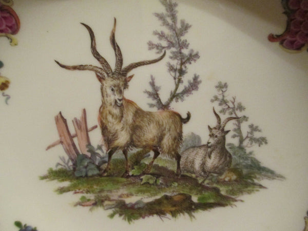 Meissen Porcelain Scenic Saucer with Goats 1740