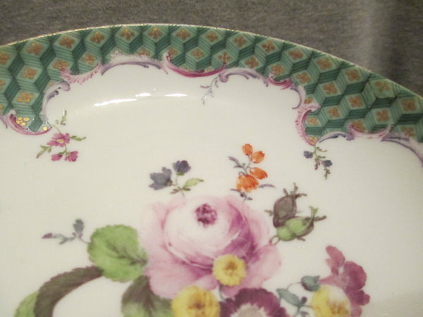 Soucoupe Florale En Porcelaine De Meissen 18ème 