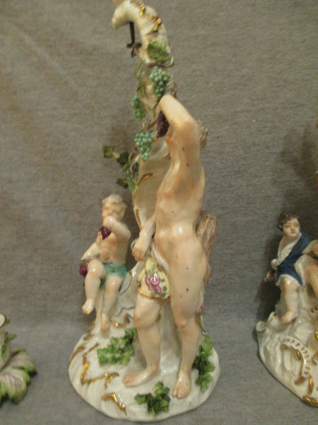 Meissen the Seasons Candelabras, Winter & Summer. 1750