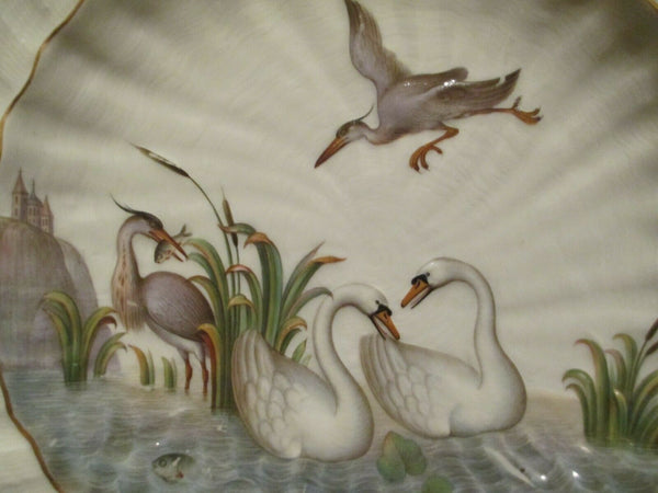 Assiette creuse service cygne en porcelaine de Meissen 19ème 