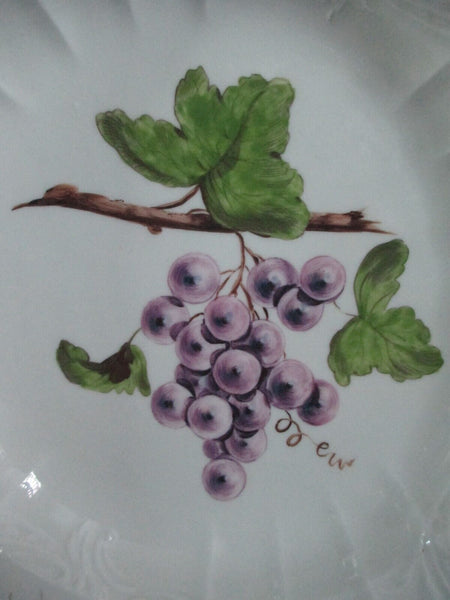 Meissen Porcelain Floral Moulded Soup Plate with Grapes 1740