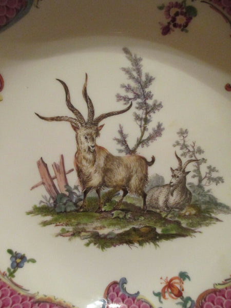 Meissen Porcelain Scenic Saucer with Goats 1740