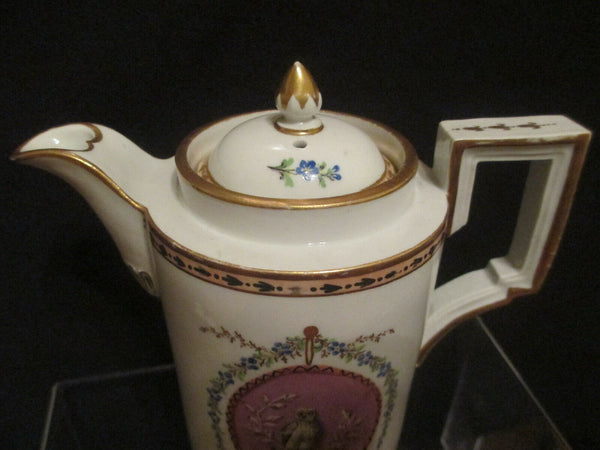 Furstenberg Porcelain Coffee Pot, with  Painted Symbols for Wisdom & Work, 1780