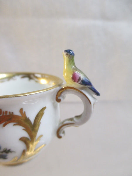 Tasse ornithologique en porcelaine de Vienne avec poignée d'oiseau (No2)