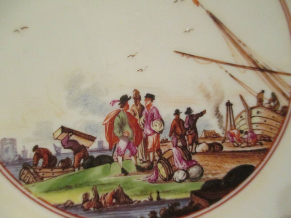 Meissen Porcelain, Kauffahrtei Scene Saucer, 1740