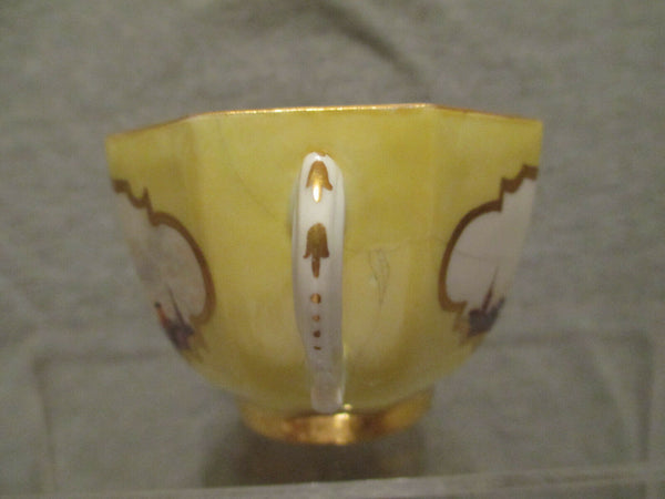 Tasse à Thé Octogonale Scenic Jaune Meissen 1735 