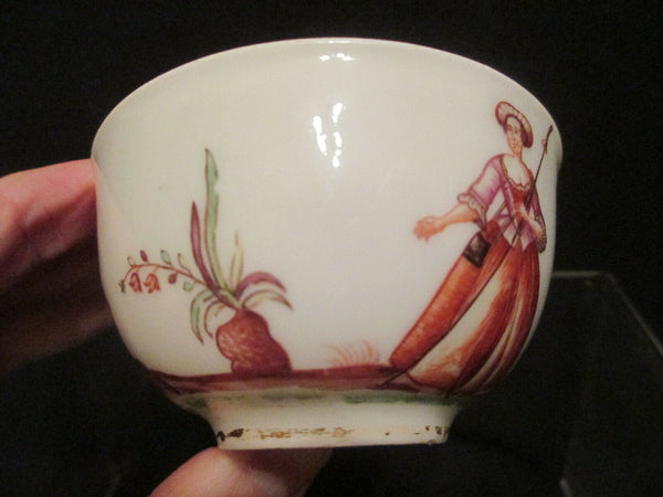 Meissen Porcelain Hausmaler Shepherdess Scene Tea Bowl, 1735