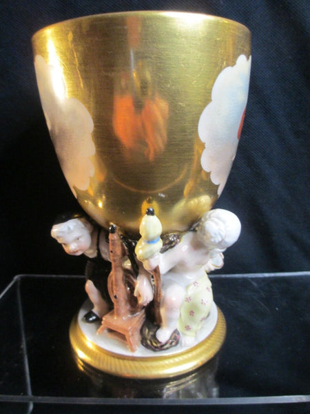 KPM Berlin Porcelain Gilt Goblet with Putti (No1) 19th C