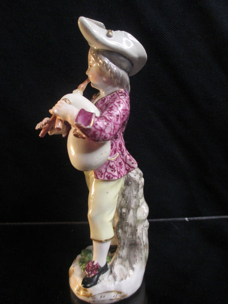 Figure d'un joueur de cornemuse en porcelaine de Meissen, 18ème