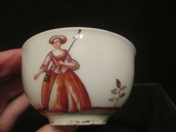 Meissen Porcelain Hausmaler Shepherdess Scene Tea Bowl, 1735