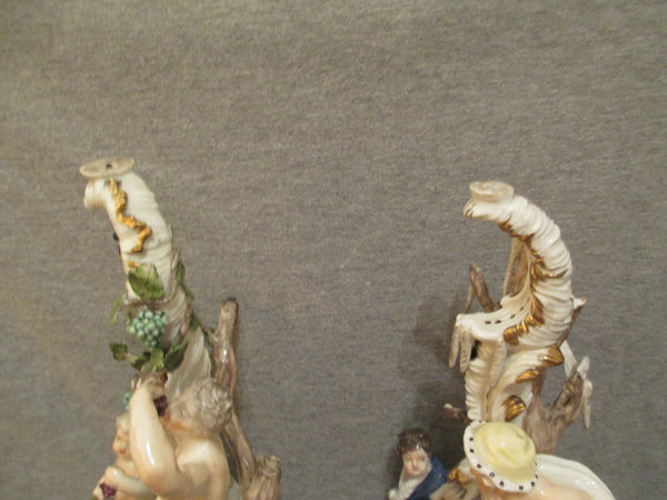 Meissen the Seasons Candelabras, Winter & Summer. 1750