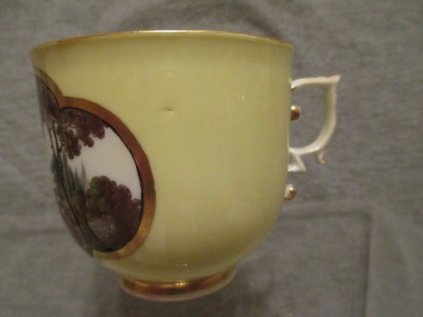 Tasse à Thé Scénique Jaune Meissen 1745 