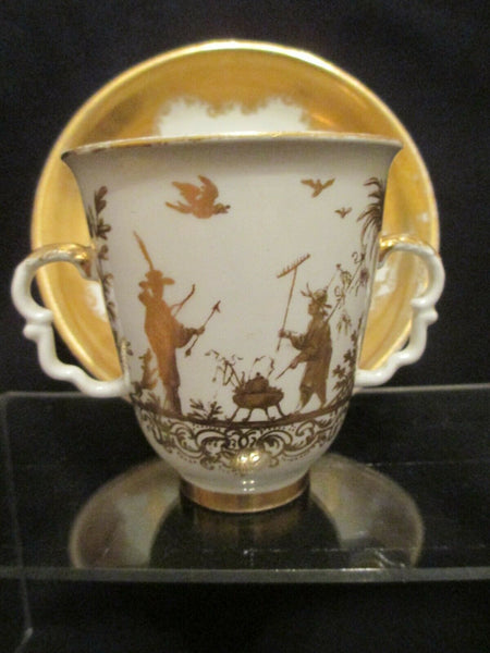 Meissen Porcelain Botteger Chinoiserie Beaker and Saucer 1725