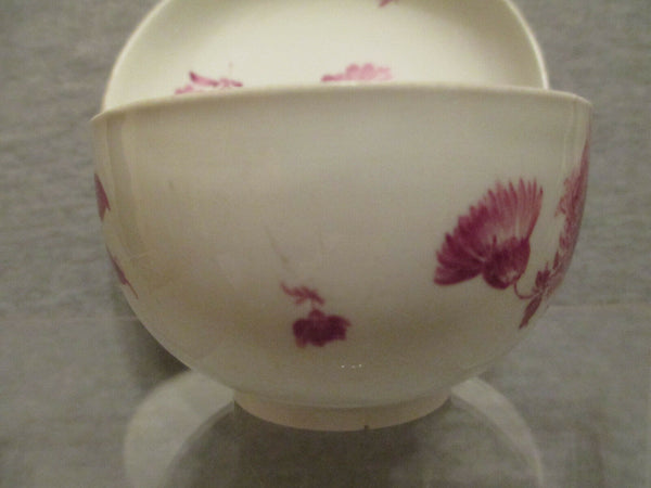 Meissen Puce Floral Cup &amp; Soucoupe.1700's (2)