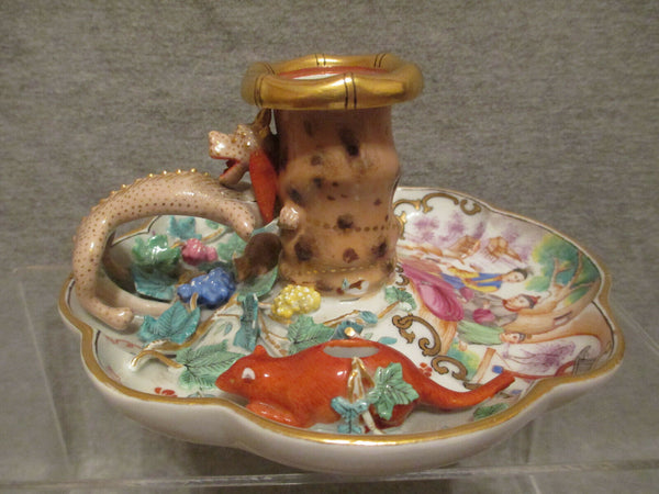 Meissen Porcelain  Chinoiserie Chamber Stick,  Rare.