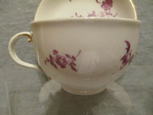 Ludwigsburg Floral Cup & Saucer.1700's (2)