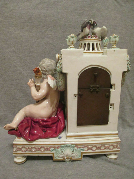 Meissen Porcelain Figural Mantel Clock