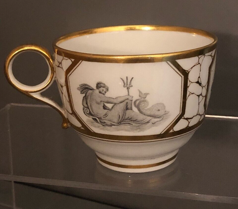 Worcester Barr Flight Barr Porcelain Tea Cup with Juno, Neptune & Vulcan 1807-13