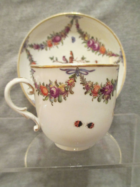 Nymphenburg Cup & Saucer, Very Rare 18th C.