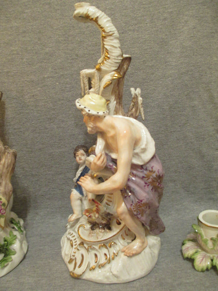 Meissen Jahreszeiten-Kerzenleuchter, Winter &amp; Sommer. 1750